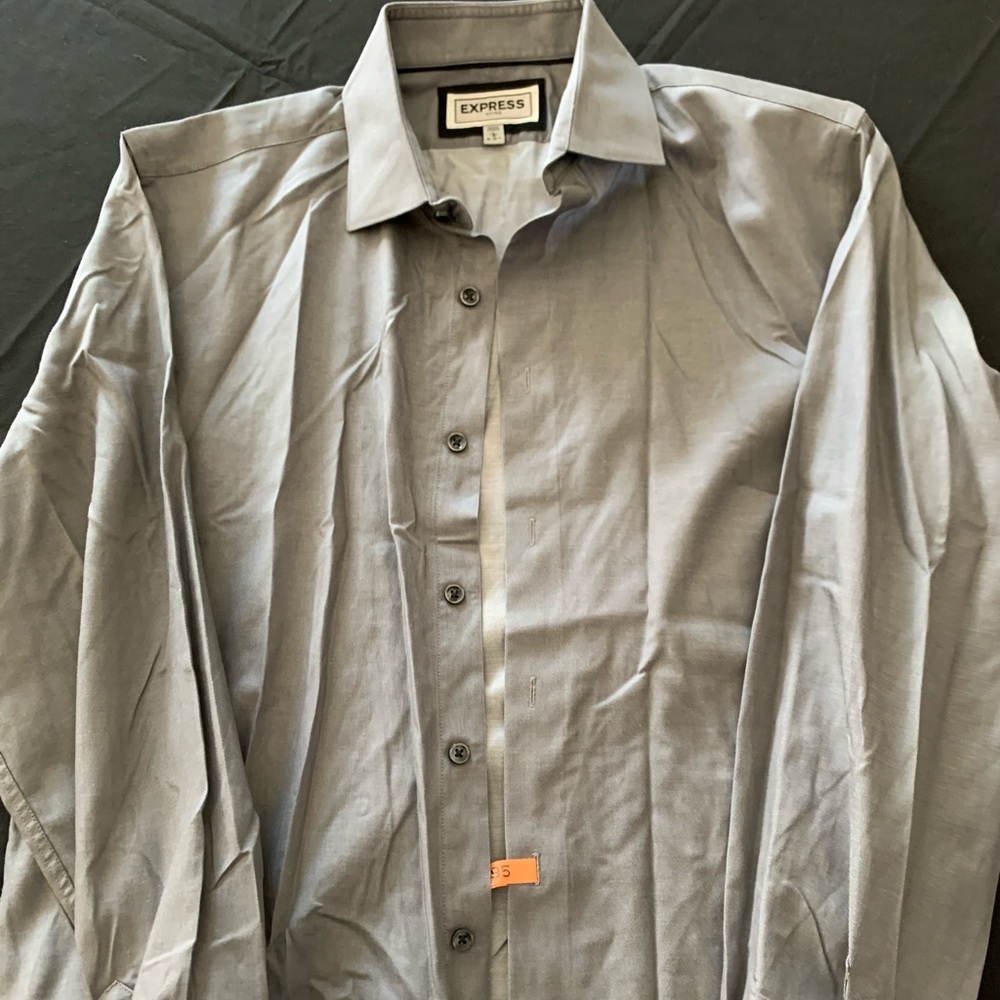 Express Grey dress shirt button down